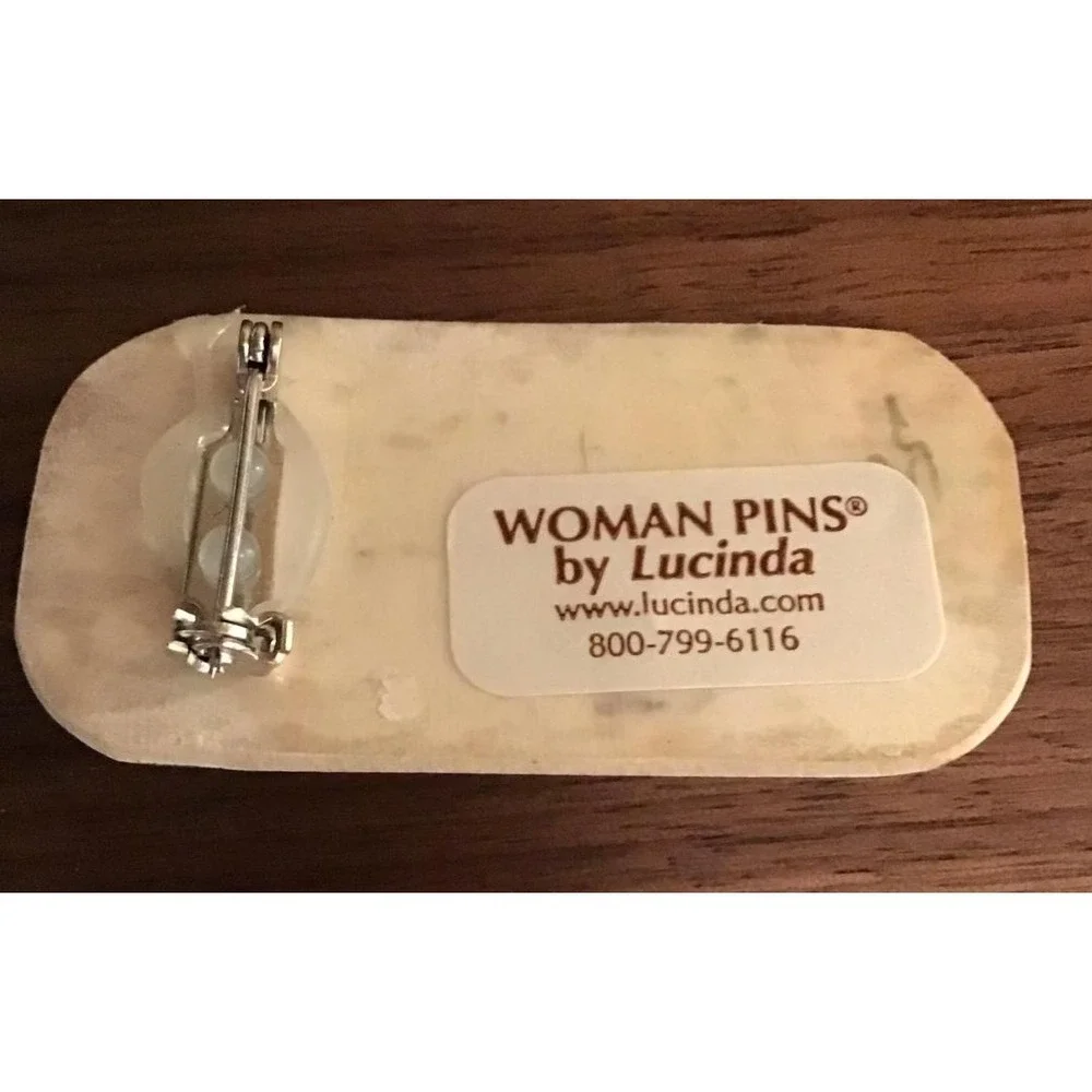 Woman Pins by Lucinda Two Friends Brooch Summer Whimsical Bold Statement Retro